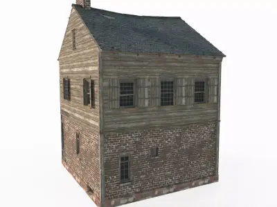18th century urban residential shops 3D model