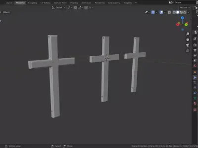 Multi purpose cross pendant 3D model