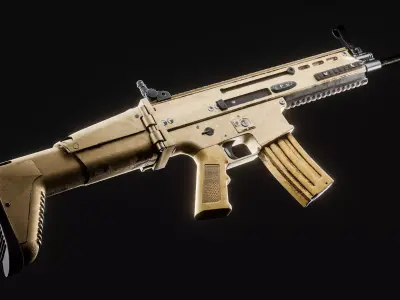 Realistic FN SCAR-L Assault Rifle 3D model