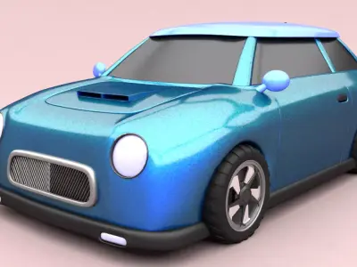 cartoon car 1 Free 3D model