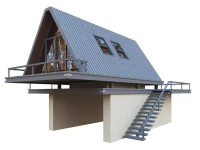 House Cabin home Villa  Modern 3d model 80 3D model