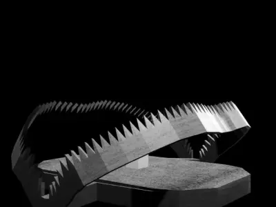 Metalic Bear trap Rigged Free low-poly 3D model