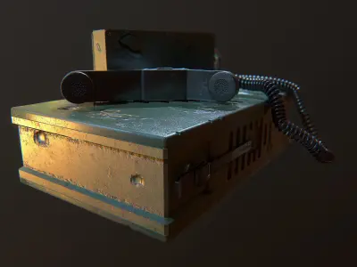 Military Radio Game Ready Low-poly 3D model