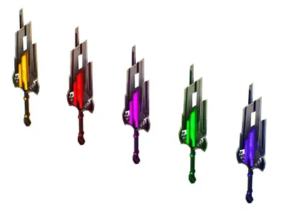 a set of cutting weapons Low-poly 3D model buy
