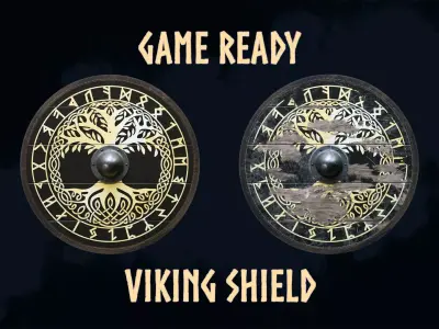 Viking Shield 3 - New and war-torn 3D Model Pack