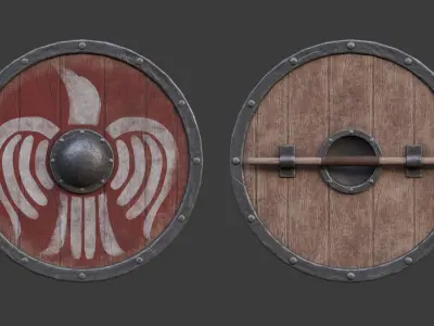 Viking Shield Free low-poly 3D model 4