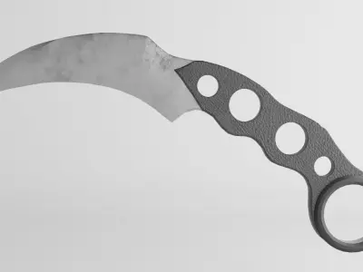 KNIFE Black Karambit Blade Low-poly 3D model