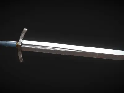 Medieval Knight Sword 02 Low-poly 3D model