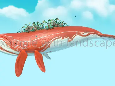 Fantasy Whale Low-poly 3D model purchase
