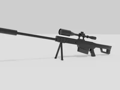 Sniper rifle 50BMG Free low-poly 3D model