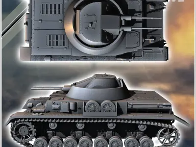 Flakpanzer IV AA Kugelblitz - miniatures tabletop scenery 3D print model