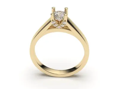 solitaire with ring sizes  8 part S111 3D print model
