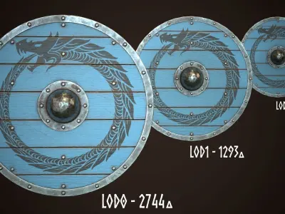 Viking Shield 17 Low-poly 3D model