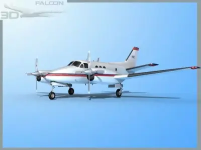 Falcon3D E90 King Air F01 3D model