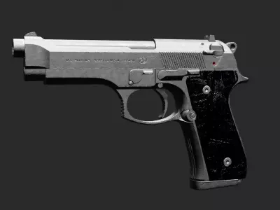 Hand gun Low-poly 3D model buy