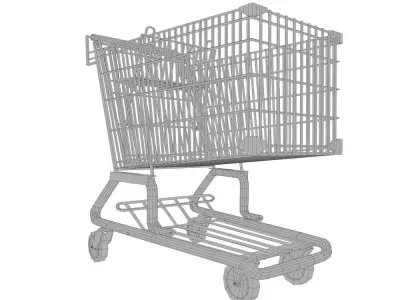 Shopping Trolley - Shopping Cart Low-poly 3D model purchase