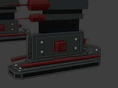 Rigged and Animated Mech Low-poly 3D model