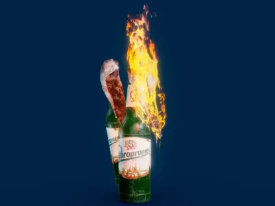 Molotov cocktail Low-poly 3D model purchase