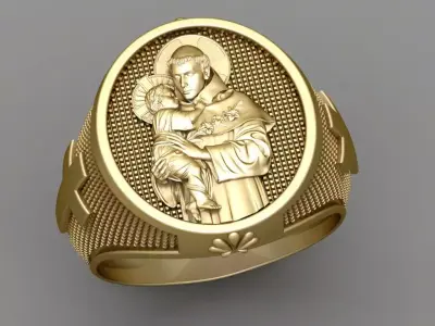 Antique Religious Ring 3D print model