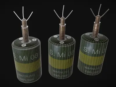 German S-Mine Anti-Personnel Mine 3D model