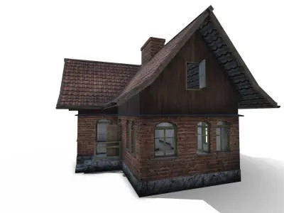 Polish Country Cottage Low-poly  Free low-poly 3D model