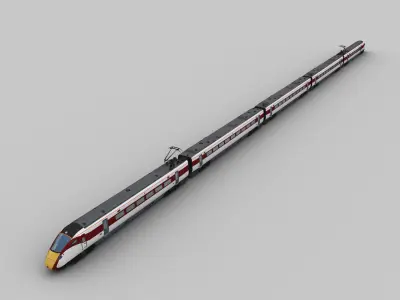 Lowpoly Train 9 high speed Low-poly 3D model