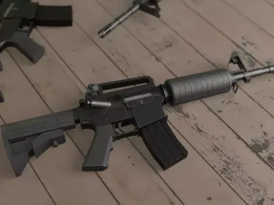 M4a-1 ar - rifle Low-poly 3D model