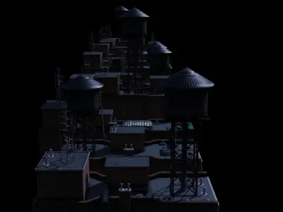 RoofTopAssets Low-poly 3D model