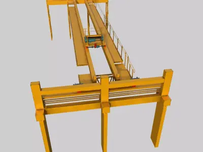 Pendant Overhead Crane  Low-poly 3D model