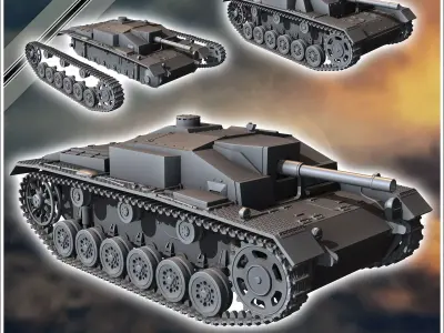 Sturmgeschutz StuG III Schwade flamethrower Flamm - miniatures t 3D print model
