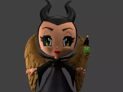 Maleficent Cartoon 3D 3D model