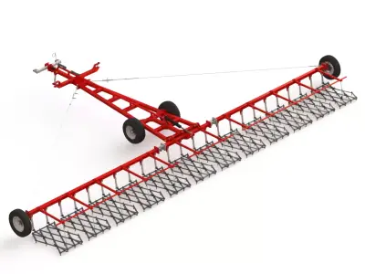WG 0012 - Semi-mounted heavy toothed harrow 12m 3D model