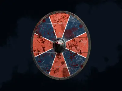 Viking Shield 1 - Bloody Low-poly 3D model