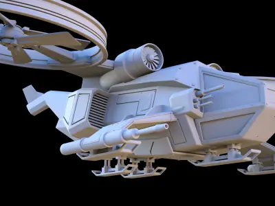 Battle sci-fi hehlicopter 3D model