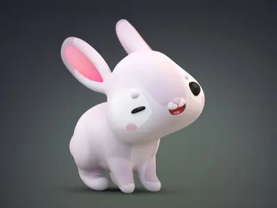 Cartoon Rabbit Bunny 2 3D model