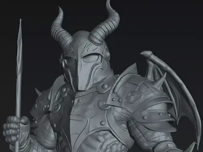 Warrior Dark Thrall STL DnD Tabletop Miniature 3D Print 3D print model