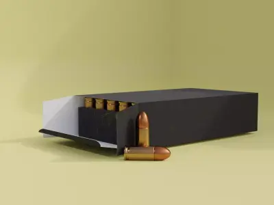 9mm Bullet Box Free 3D model