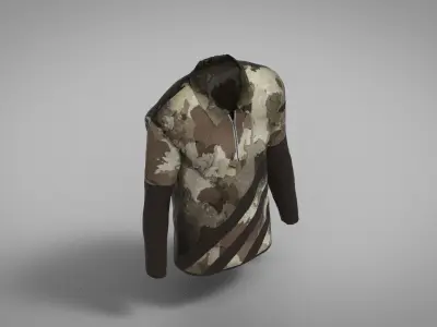 Military Outfit - T-shirt Low-poly 3D model 61