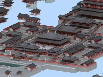 Ancient Chinese Architecture 3D model PBR