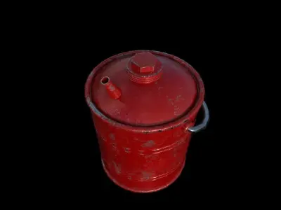 Vintage Gas Can Low-poly 3D model