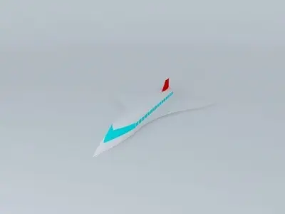 Concorde airplane with stripes Free 3D model