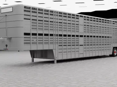 trailer ganadero wilson 1974 Low-poly 3D model