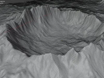 Alien Planet Moon  Crater Sci-Fi Fantasy Scenery 3D model