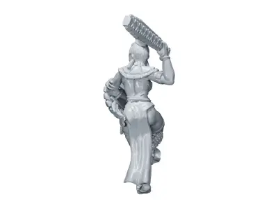 Amazon Warrior girl 4 3D print model