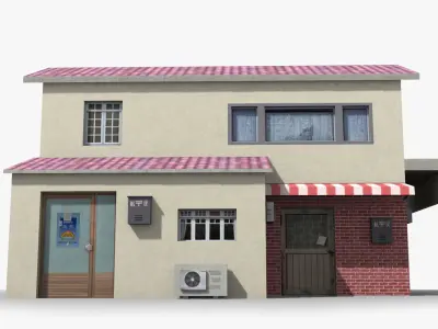 Japanese House x13 Low-poly 3D model purchase