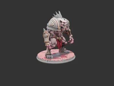 Bone Plated War Beast Low-poly 3D model
