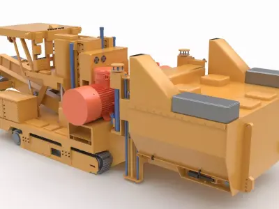 Collection of Mining and Tunneling Equipments 3D model