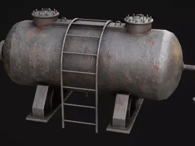 Oil Tank Game Ready Model Low-poly 3D model