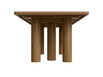 Brown Wood Rectangle Dining Table Free 3D model
