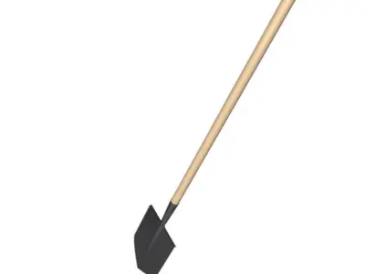 Shovel Low-poly 3D model 3